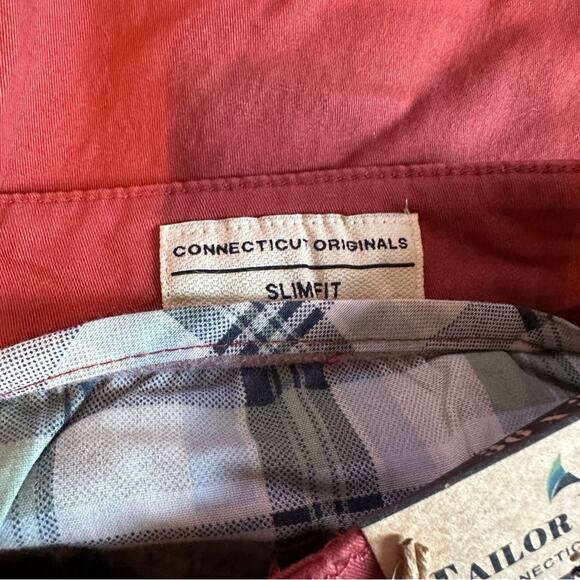 Tailor Vintage Red Slim Fit Stretch Fabric Pants in Canyon Red Sz 36 x‎ 30 NEW - Picture 7 of 10